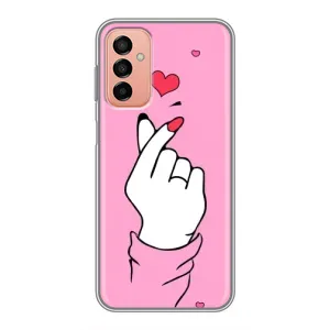Чехол с принтом для Samsung Galaxy M23 (5G) (AlphaPrint - Знак сердечка)