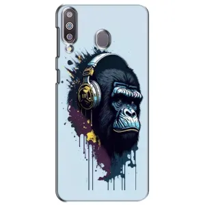 Чохол з Мавпами Samsung Galaxy M30 (M305) - (AlphaPrint) (Горила в навушниках)