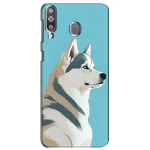 Чехол с Хаски для Samsung Galaxy M30 (M305) - (AlphaPrint) (Хаски арт)