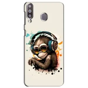 Чохол з Мавпами Samsung Galaxy M30 (M305) - (AlphaPrint) (Макака в навушниках)