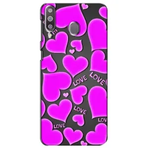 Чехлы для любимой на Самсунг М30 (VPrint) (Pink hearts)