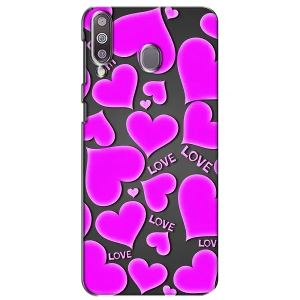 Чехол с принтом «Pink hearts» для Samsung Galaxy M30 (M305)