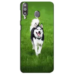 Чехол с Хаски для Samsung Galaxy M30 (M305) - (AlphaPrint) (Радостный Хаски)