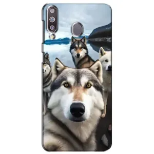Чехол с Хаски для Samsung Galaxy M30 (M305) - (AlphaPrint) (Селфи ХАски)