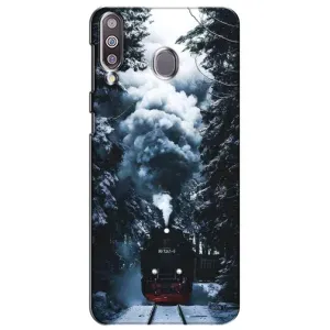 Новорічні, Святкові Чохли для Samsung Galaxy M30 (M305) - 2024 год (Зимовий потяг)