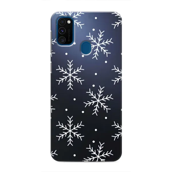 Чехол с принтом «Белые снежинки» для Samsung Galaxy M30s (M307)