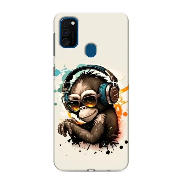 Чехол с принтом «Макака в наушниках» для Samsung Galaxy M30s (M307)