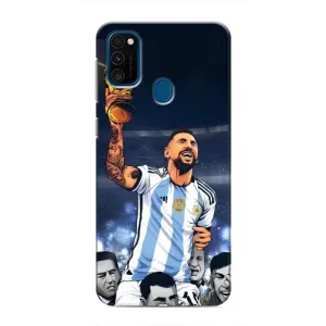 Чехлы для Samsung Galaxy M30s (M307) (Leo чемпион) (AlphaPrint) (Месси с кубком)