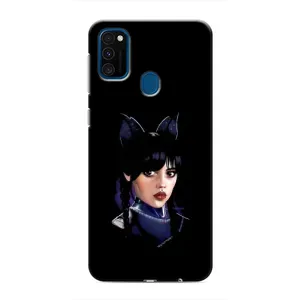 Чехлы Венсдей на Samsung Galaxy M30s (M307) Уэнсдей (AlphaPrint) (серьезная Уэнздей)