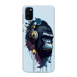 Чехол с Обезьянами Samsung Galaxy M31 - (AlphaPrint) (Горилла в наушниках)