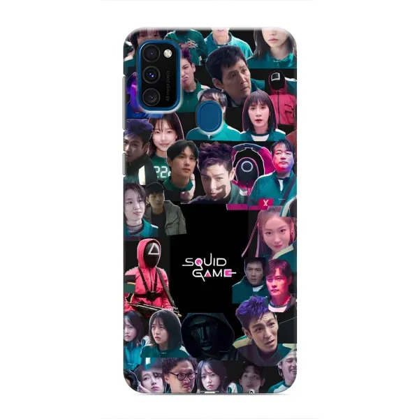 Чехол с принтом «Коллаж Игра кальмара» для Samsung Galaxy M31 Чехол с принтом «Коллаж Игра кальмара» для Samsung Galaxy M31