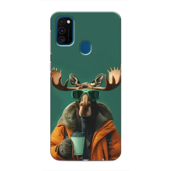 Чехол с принтом «Лось с кофе» для Samsung Galaxy M31