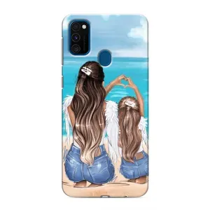 Чехол с печатью для Samsung Galaxy M31 - (Мама с ребенком) (AlphaPrint) (Мама с доченькой)