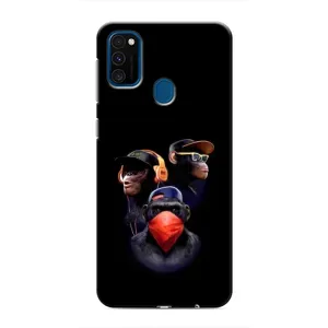 Чехол с Обезьянами Samsung Galaxy M31 - (AlphaPrint) (Три обезьяны)