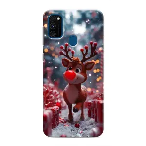 Яркий чехол для Samsung Galaxy M31 с Зимними Оленятами (Олень среди подарков)