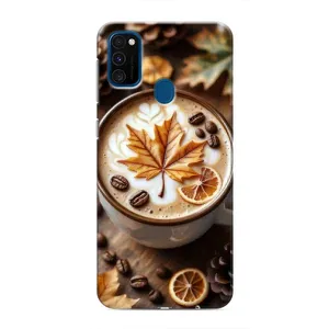 Чехол с уникальным дизайном «Осень с кофе» для Samsung Galaxy M31 (Пряный кофе)