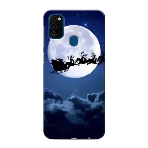 Новогодние Чехлы для Самсунг М31 (VPrint) (Санта - луна)