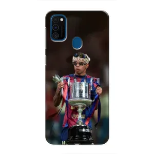 Чехол с футболистом Ламин Ямаль Samsung Galaxy M31 (Ямаль с кубком)