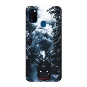 Новогодние, Праздничные Чехлы для Samsung Galaxy M31 - 2024 год (Зимний поезд)
