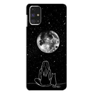 Чехол с рисунком кот на Samsung Galaxy M31s (Девушка с котом)