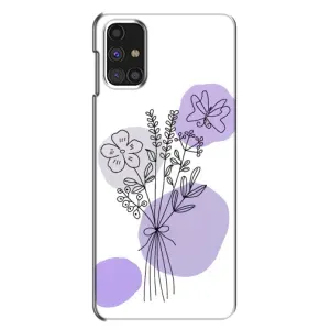 Силконовий чохол з принтом в квітах на Samsung Galaxy M31s (Букет фіолетова абстракція)
