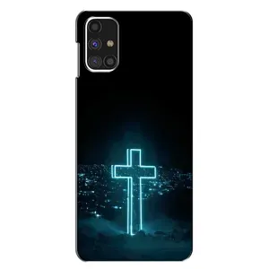 Чехол для Samsung Galaxy M31s (AlphaPrint) - (Христианские) (Крест и город)