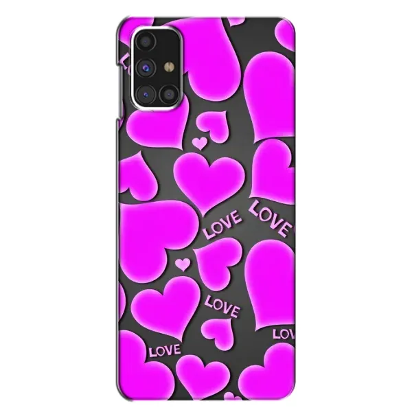 Чохол з принтом «Pink hearts» для Samsung Galaxy M31s