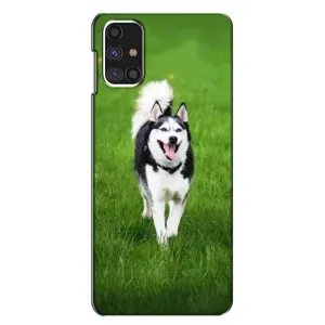 Чехол с Хаски для Samsung Galaxy M31s - (AlphaPrint) (Радостный Хаски)