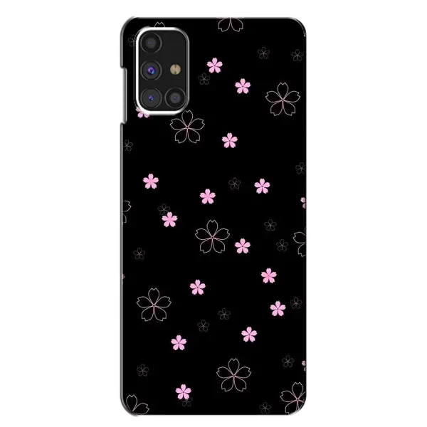 Чехол с принтом «Розовые цветы на черном» для Samsung Galaxy M31s