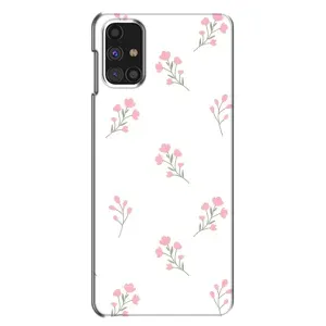 Чехол с розовым рисунком для Samsung Galaxy M31s (Розовые цветы)