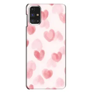 Чехол с розовым рисунком для Samsung Galaxy M31s (Розовые сердечки)