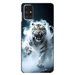 Чехол с картинкой «Хищники» для Samsung Galaxy M31s (Белый тигр в дыму)
