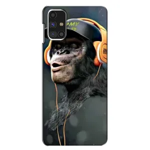 Чохол з Мавпами Samsung Galaxy M31s - (AlphaPrint) (В навушниках)