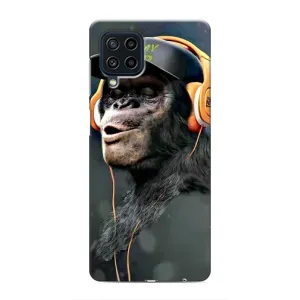 Чехол с Обезьянами Samsung Galaxy M32 - (AlphaPrint) (В наушниках)
