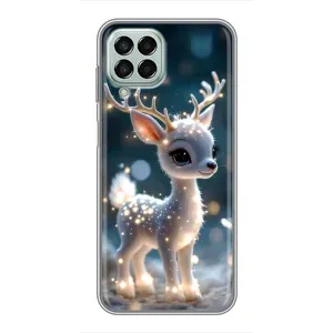 Яркий чехол для Samsung Galaxy M33 (5G) (M336B) с Зимними Оленятами (Блестящий олененок)