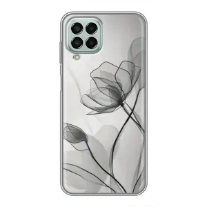 Чохол з квітковим принтом на Samsung Galaxy M33 (5G) (М336B) (Чорні квіти)