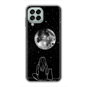 Чехол с рисунком кот на Samsung Galaxy M33 (5G) (M336B) (Девушка с котом)