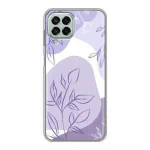 Силконовий чохол з принтом в квітах на Samsung Galaxy M33 (5G) (M336B) (Фіолетове листя абстракція)