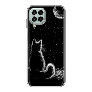 Чехол с принтом для Samsung Galaxy M33 (5G) (M336B) (AlphaPrint) Модные коты (Котик и луна)
