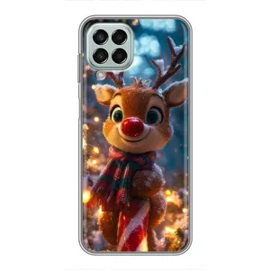Яркий чехол для Samsung Galaxy M33 (5G) (M336B) с Зимними Оленятами (Олень с шарфом)