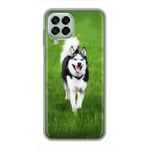 Чехол с Хаски для Samsung Galaxy M33 (5G) (M336B) - (AlphaPrint) (Радостный Хаски)