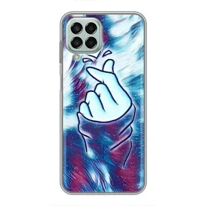Чехол с принтом для Samsung Galaxy M33 (5G) (M336B) (AlphaPrint - Знак сердечка) (Радужное сердце)