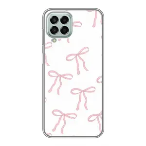 Чехол с бантиками на Самсунг М33 (5G) (Розовые бантики)