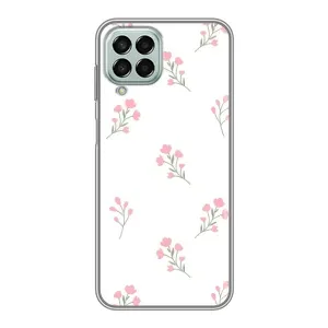 Чохол з квітковим принтом на Samsung Galaxy M33 (5G) (М336B) (Рожеві квіти)