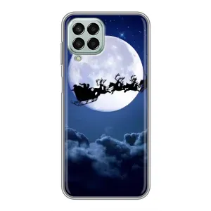 Новогодние Чехлы для Самсунг М33 (5G) (VPrint) (Санта - луна)