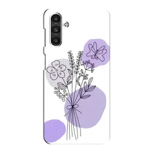 Силиконовый чехол с принтом в цветах на Samsung Galaxy M34 (5G) (Букет фиолетовая абстракция)
