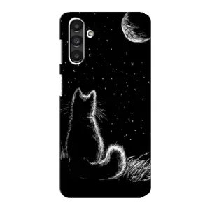 Чехол с принтом для Samsung Galaxy M34 (5G) (AlphaPrint) Модные коты (Котик и луна)