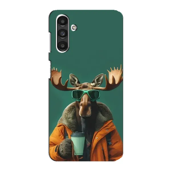 Чохол з принтом «Лось з кавою» для Samsung Galaxy M34 (5G)