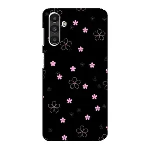 Чохол з розовим принтом для Samsung Galaxy M34 (5G) (Рожеві квіти на чорному)