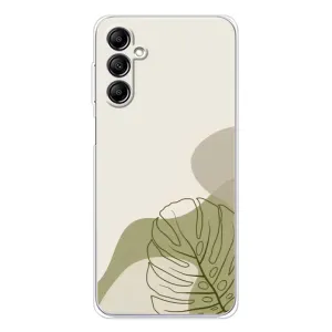 Силиконовый чехол с принтом в цветах на Samsung Galaxy M35 5G (Зеленая монстера дизайн)
